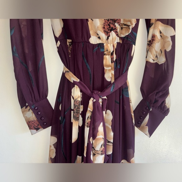 NWOT Fashion Nova Purple Floral Maxi Dress - Picture 2 of 4